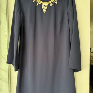 Lilly Pulitzer Navy Dress with Gold Embellishments